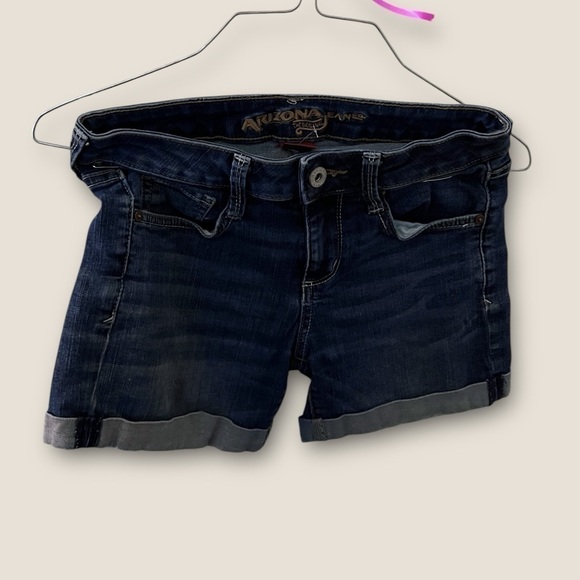 Arizona Jean Co Rolled Denim Jean Shorts Indigo 0 Juniors - Picture 1 of 3